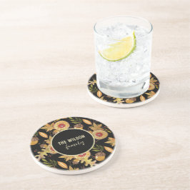 Posavasos Arte de Acuarela de Bellota de Roble de Otoño