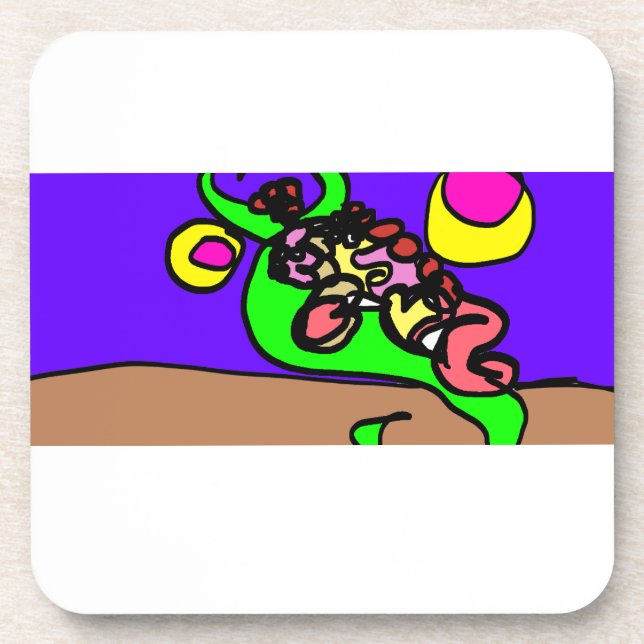 Posavasos Arte de ajolote rosa (Frente)