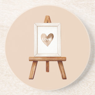 Posavasos Arte de amor de corazón de crema
