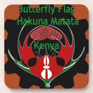 Posavasos Arte de Bandera de Mariposa de Kenia - Patriótico
