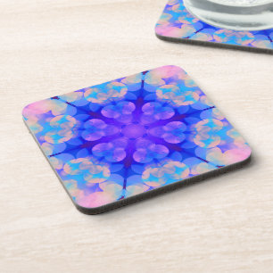 Posavasos Arte de burbujas en forma de gradiente azul y rosa