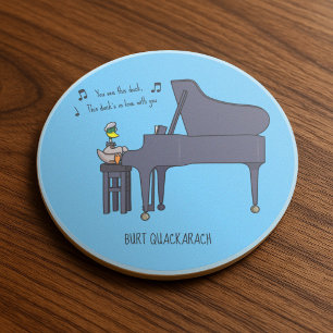 Posavasos Arte de Burt Quackarach Pato Pianista Divertido