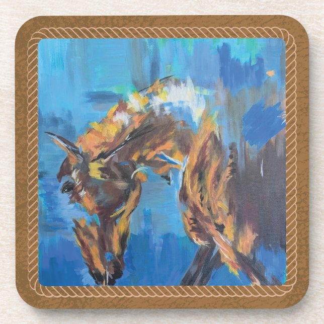 Posavasos Arte de Caballo Abstracto (Frente)