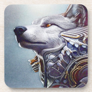 Posavasos Arte De Cabeza De Lobo De Inspiración Vintage - No