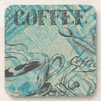 Posavasos Arte de café moderno boceto azul
