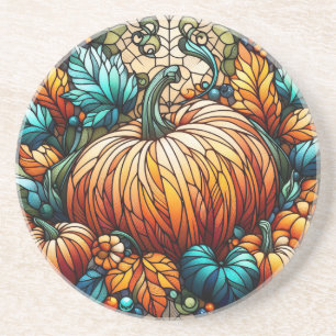 Posavasos Arte De Calabaza De Vidrio Manchado
