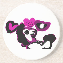 Posavasos arte de caniche púrpura