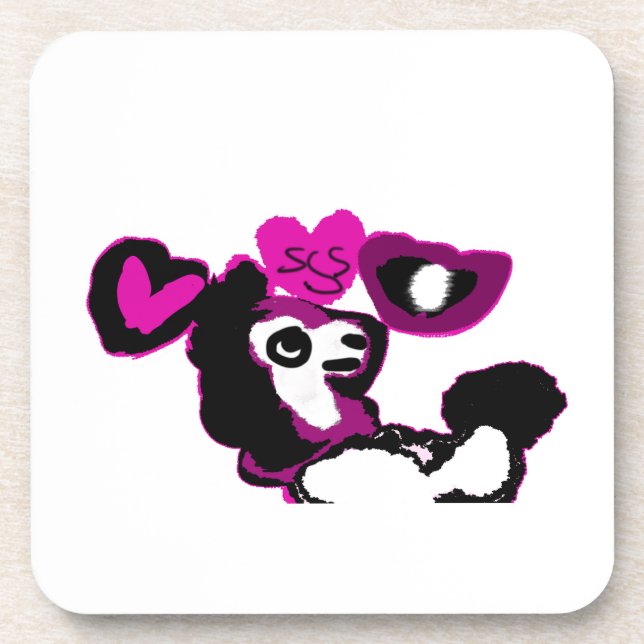 Posavasos arte de caniche púrpura (Frente)