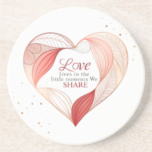Posavasos Arte de cita de amor de corazón elegante
