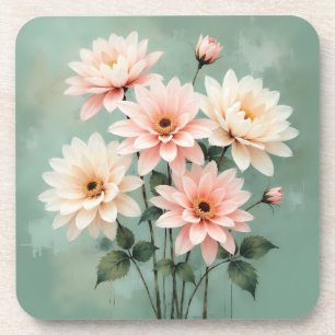 Posavasos Arte de Crisantemo Elegante con Toque Rosado