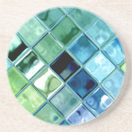 Posavasos Arte de cristal de la teja de mosaico del mar