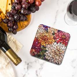 Posavasos Arte de Dalia de Vidrio Teñido