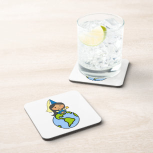 Posavasos Arte de dibujos animados Princesa linda en la part