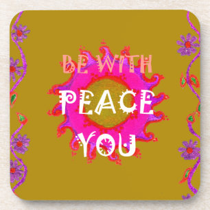 Posavasos Arte de diseño vectorial inspirador de paz esté co