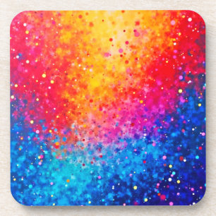 Posavasos Arte de Estallido de Estrella de Confeti Vibrante