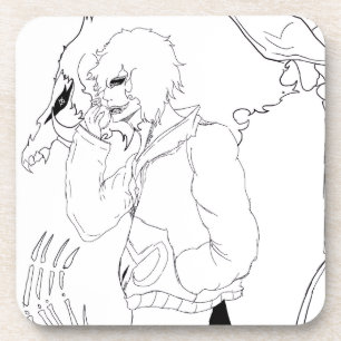 Posavasos Arte de Fantasía Anime Oscura Cuervo y Demonio