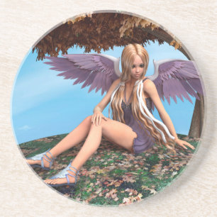 Posavasos Arte de fantasía otoñal ángel de bosque