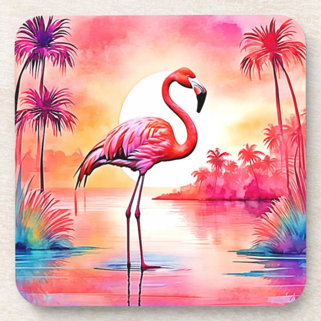Posavasos Arte de flamenco tropical (Frente)