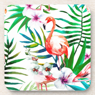 Posavasos Arte de flamingo tropical