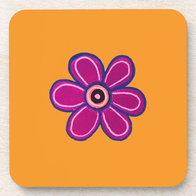 Posavasos Arte de flores luminosas abstractas (Frente)