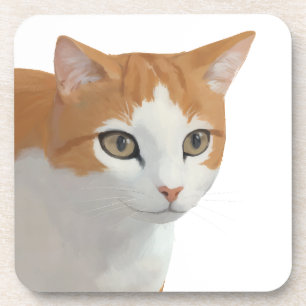Posavasos Arte de gato rojizo adorable