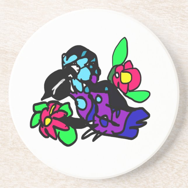 Posavasos arte de guacamayos jacintos (Frente)