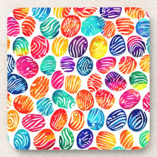 Posavasos Arte de huellas digitales coloridas