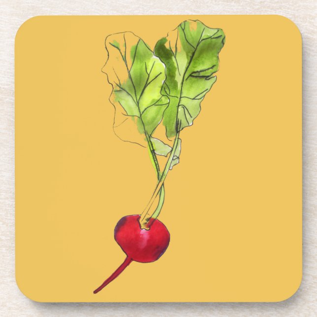 Posavasos Arte de ilustracion de acuarela vegetal y radical (Frente)