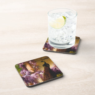 Posavasos Arte de jardín Pavo Real Vintage Wisteria Románt