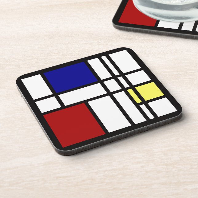 Posavasos Arte de la impresión de Mondrian (Lado Izquierdo)