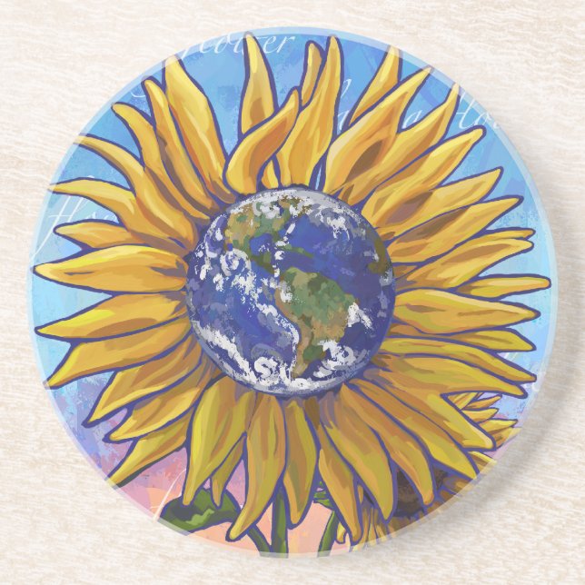 Posavasos Arte de la Tierra del girasol (Frente)