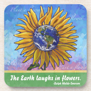Posavasos Arte de la Tierra del girasol