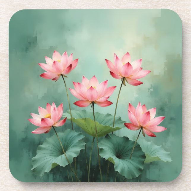 Posavasos Arte de Loto Rosa  (Frente)