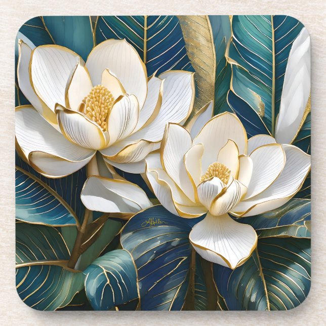 Posavasos Arte de Magnolia del Sur (Frente)