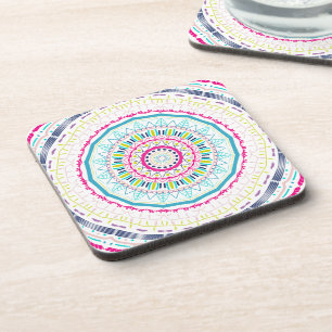 Posavasos Arte de Mandala Colorido Vibrante