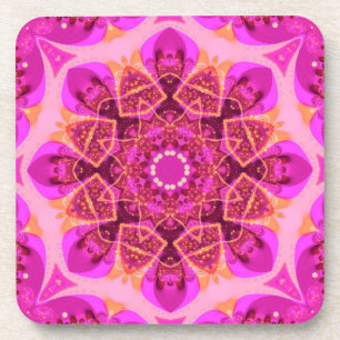 Posavasos Arte de Mandala Delicia Rosa Femenina : Juego de S