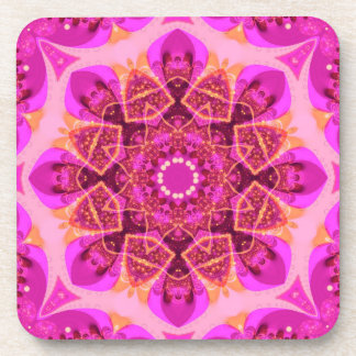 Posavasos Arte de Mandala Delicia Rosa Femenina : Juego de S