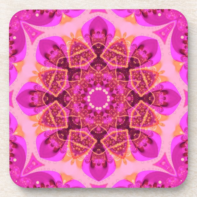 Posavasos Arte de Mandala: Un juego de seis (Frente)
