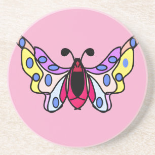 Posavasos Arte de Mariposa Folk Moderno Vibrante Personaliza