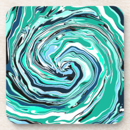 Posavasos Arte de mármol azul, Verde azulado, turquesa y bla