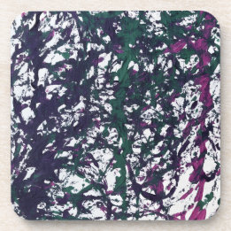 Posavasos Arte de mármol morado, verde y rosa