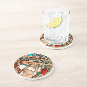 Posavasos Arte de mosaico colorido