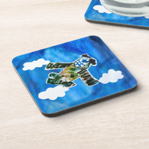 Posavasos "Arte de niños" en un jet del ejército