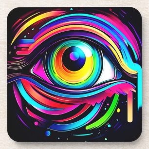 Posavasos Arte de Ojo Psicodélico Vibrante