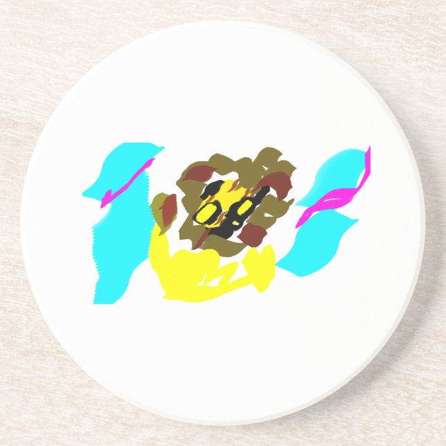Posavasos Arte de ola de león (Frente)