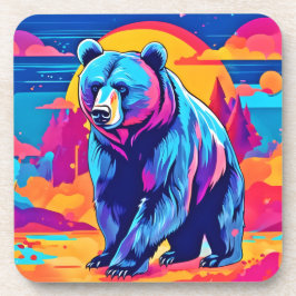 Posavasos Arte de oso vibrante