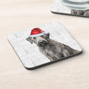 Posavasos Arte de palabras de lobo adorable de Navidad