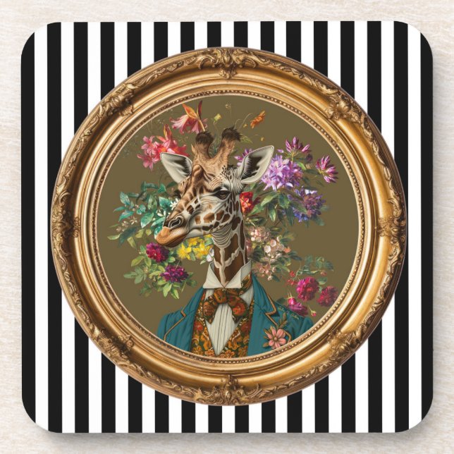 Posavasos Arte de Pared Retrato de Jirafa (Frente)