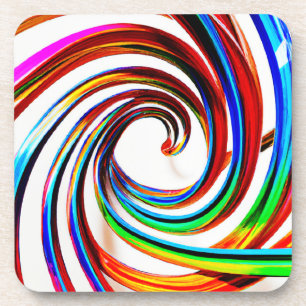Posavasos Arte de patrones espirales coloridos