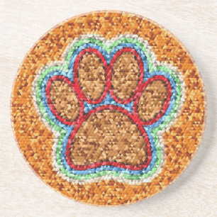 Posavasos Arte de Paw de Perro de Polo Bajo